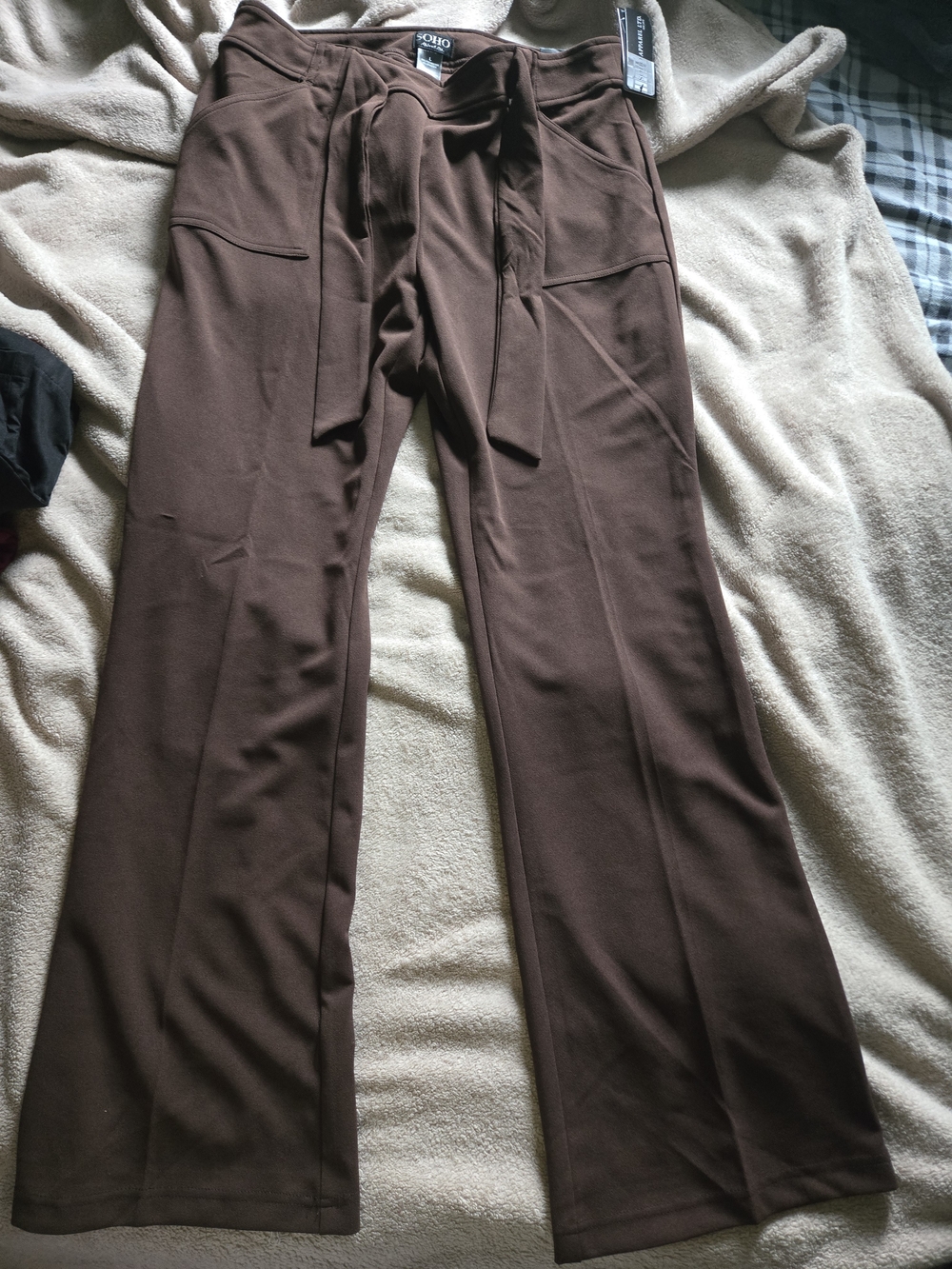 SOHO Brown Tie-Waist Men’s Pants